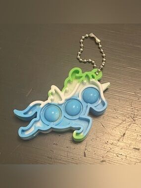 Unbranded Blue & Green Unicorn Pop-It Keychain Fidget Toy